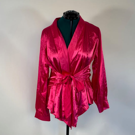 Pink Satin Wrap Top