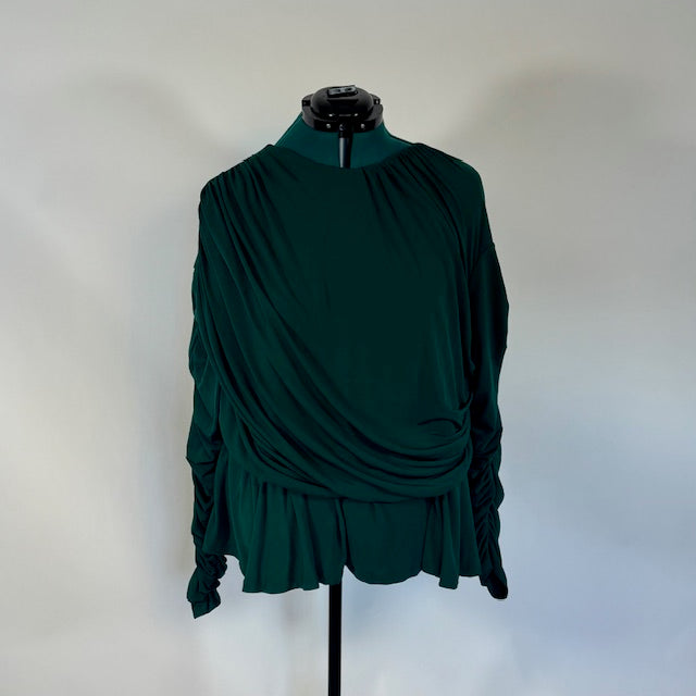 Eloquii Green Long Sleeve Ruched Top NWT