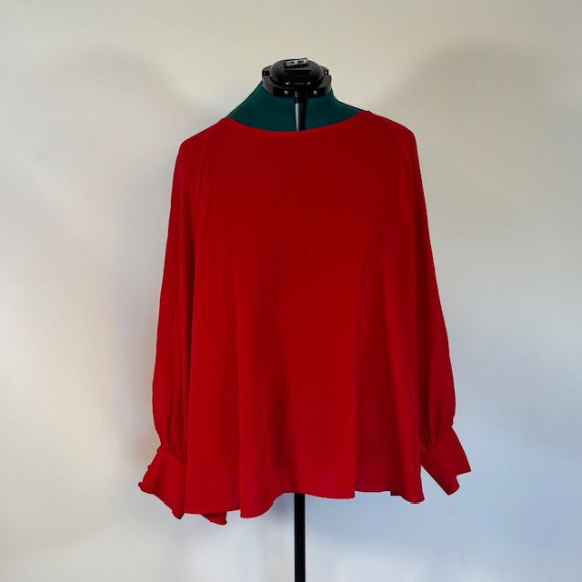 Red Long Sleeve Lightweight Top