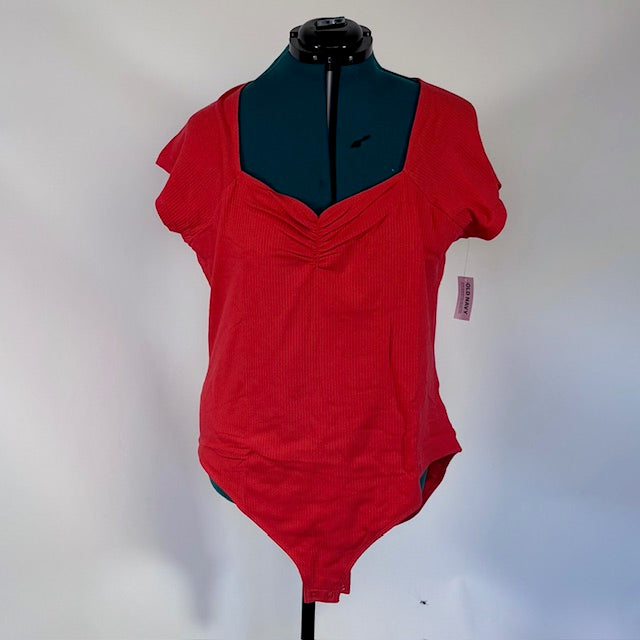 Orange Ribbed Cap Sleeve Bodysuit NWT