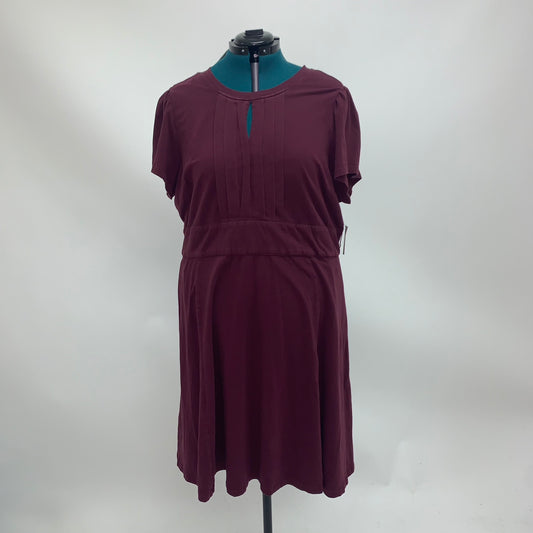 Burgundy Pleated Front Dress