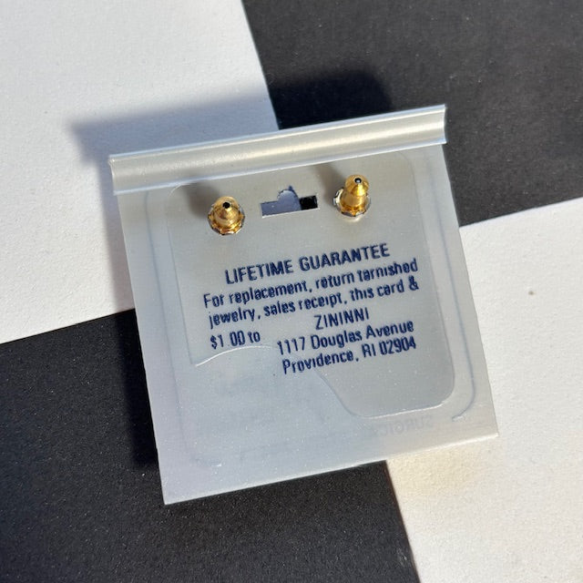 Vintage Zi Ninni Creations Gold Diamond Shaped Earrings with Rhinestone Accents