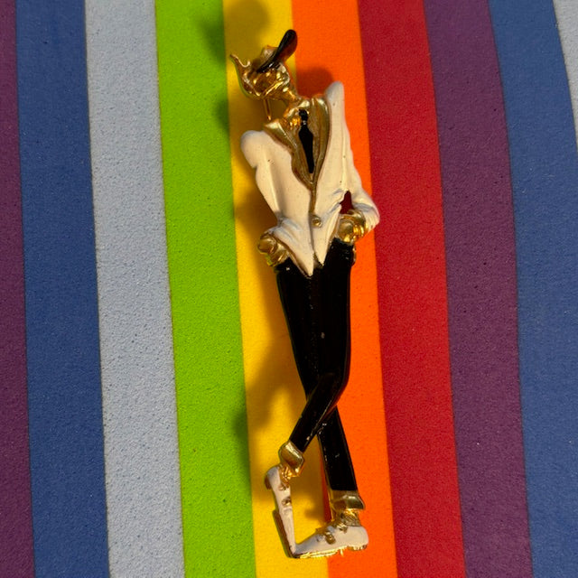 Vintage Suit Man Enamel Brooch