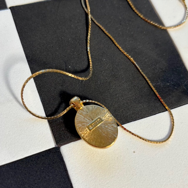 Vintage Gold-Tone Dainty Necklace with Pearl Pendant