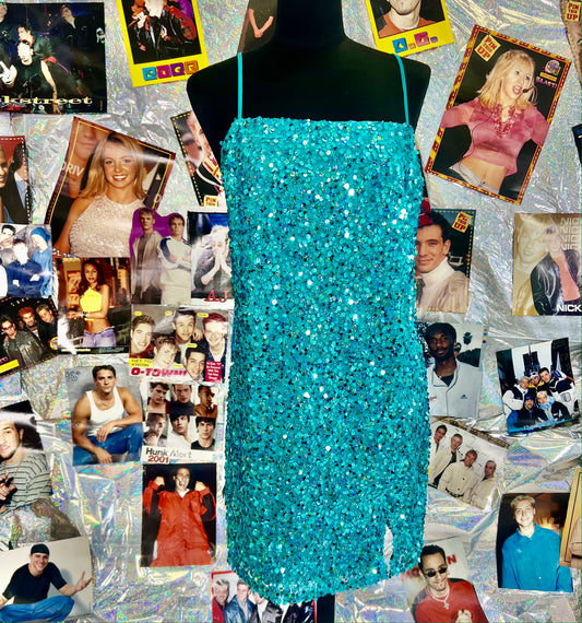 Teal Sequin Party Dress