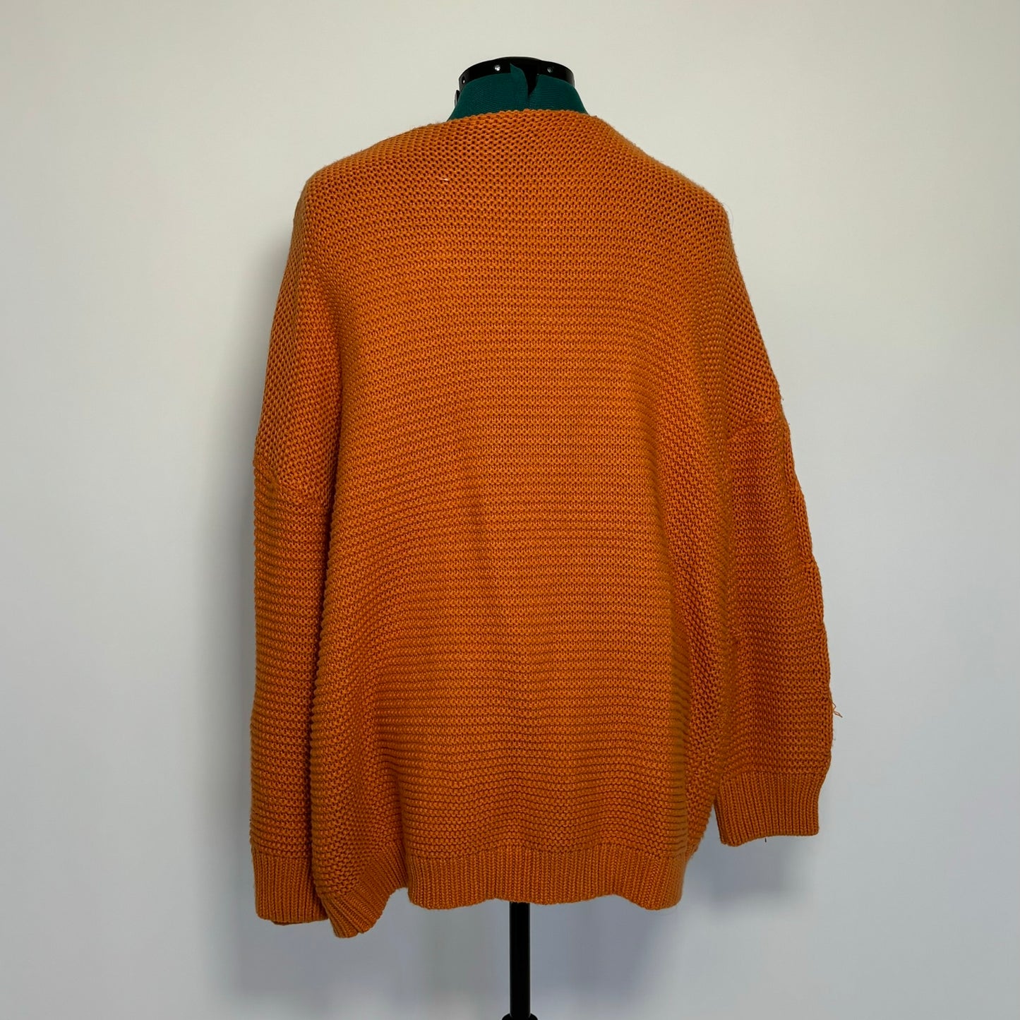 Orange Slouchy Cardigan Sweater