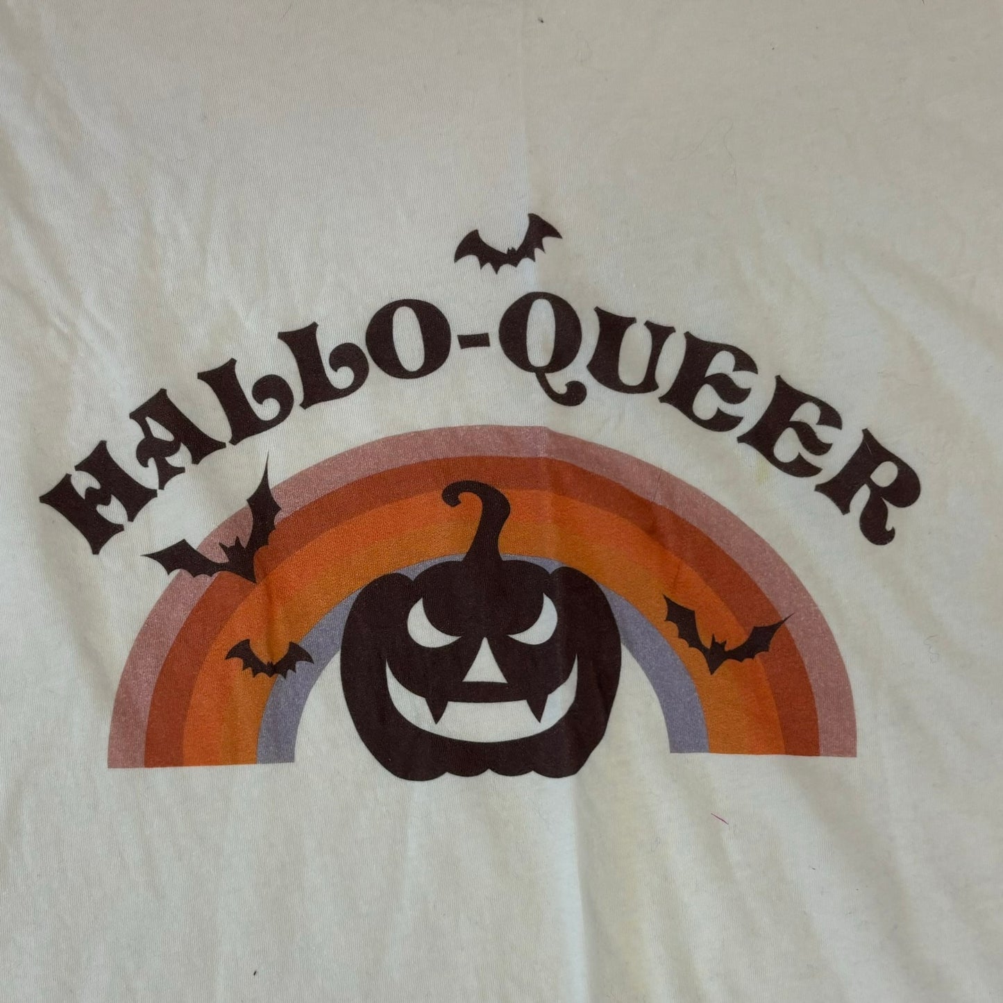 "Hallo-Queer" Cream Colored Graphic Tee