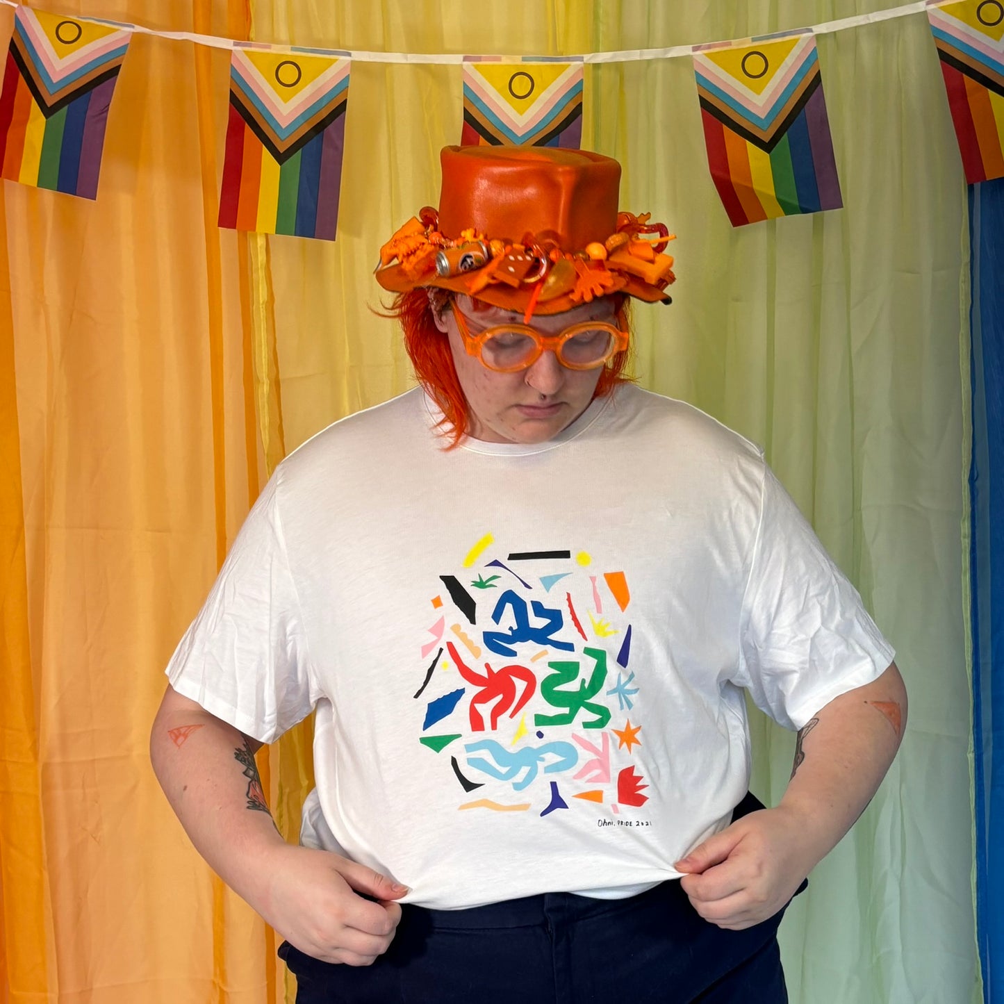 Bomba’s Ohni Pride 2021 White Graphic Tee