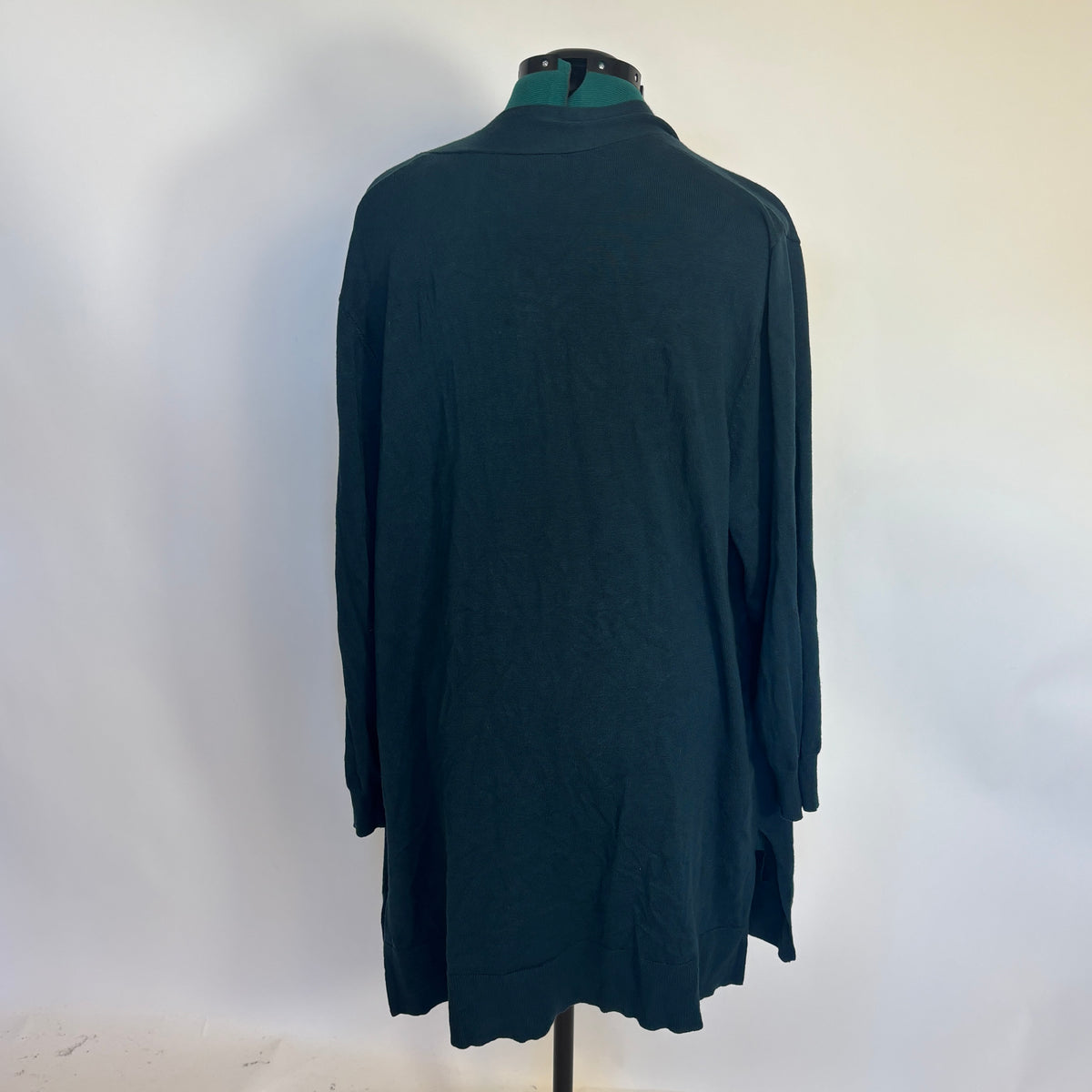 Teal Longline Open Front Cardigan Sweater