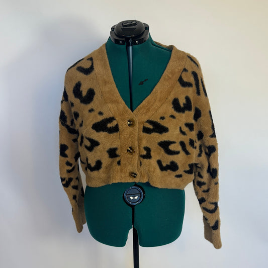 Forever 21 Super Soft Cropped Leopard Print Cardigan