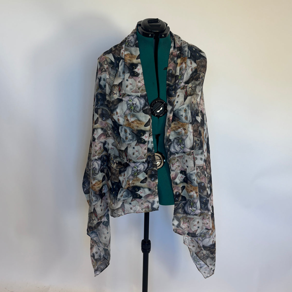 All-Over Cat Print Scarf/ Shawl