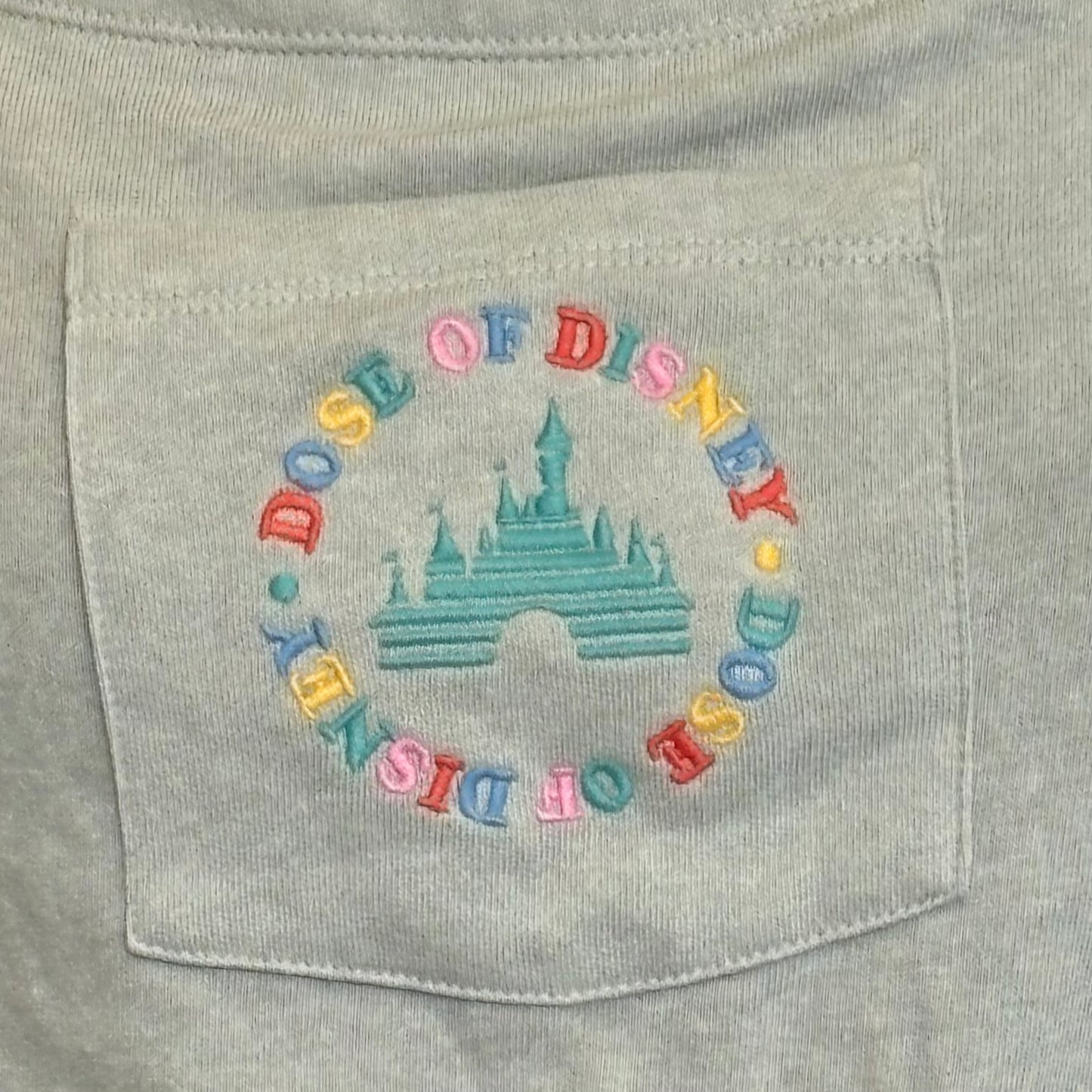 "Dose of Disney" Embroidered Overall Shorts