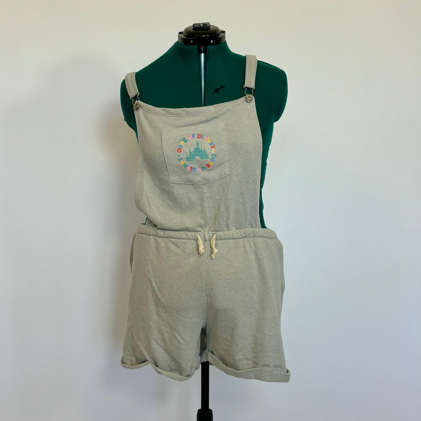 "Dose of Disney" Embroidered Overall Shorts