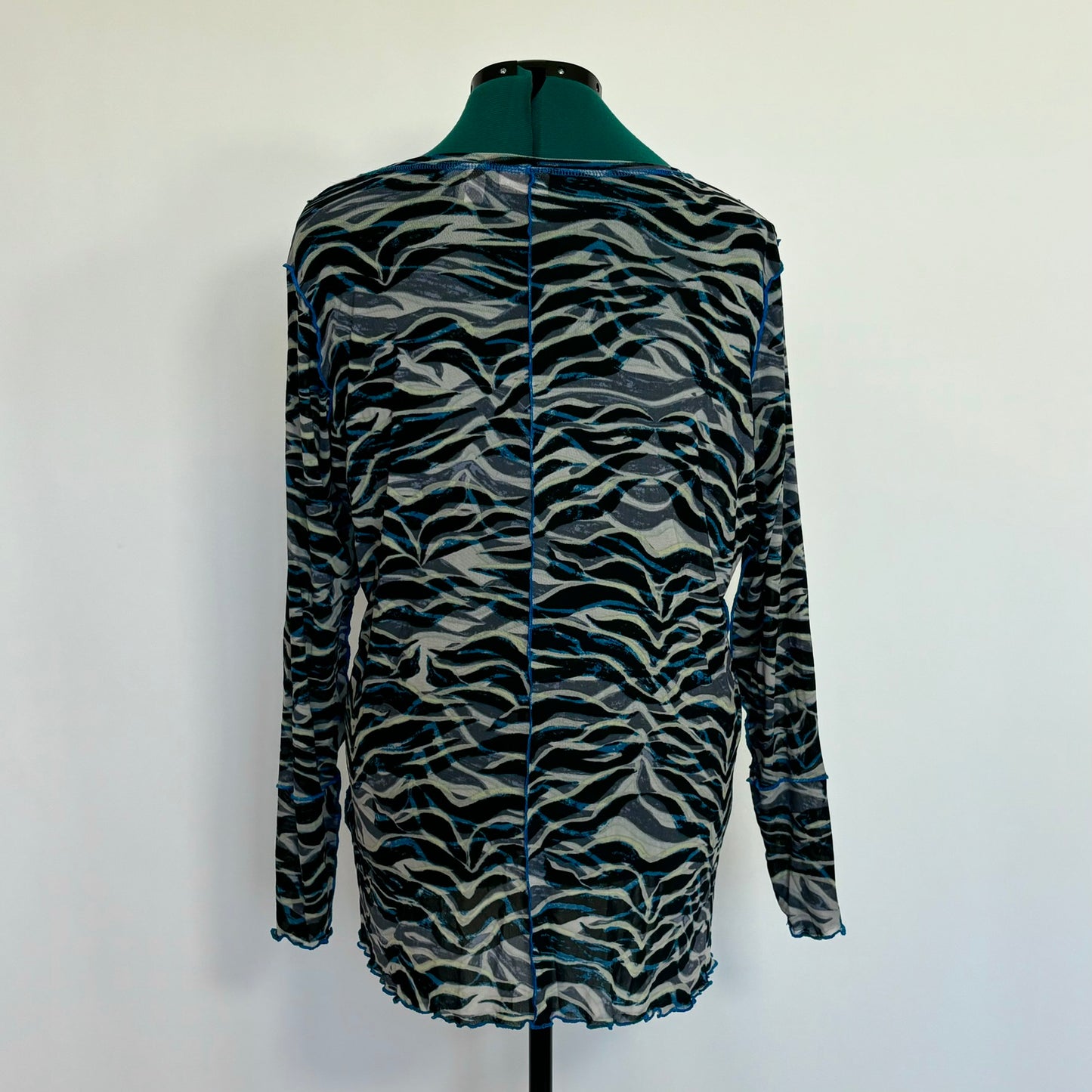 Vintage Zebra Print Mesh Top