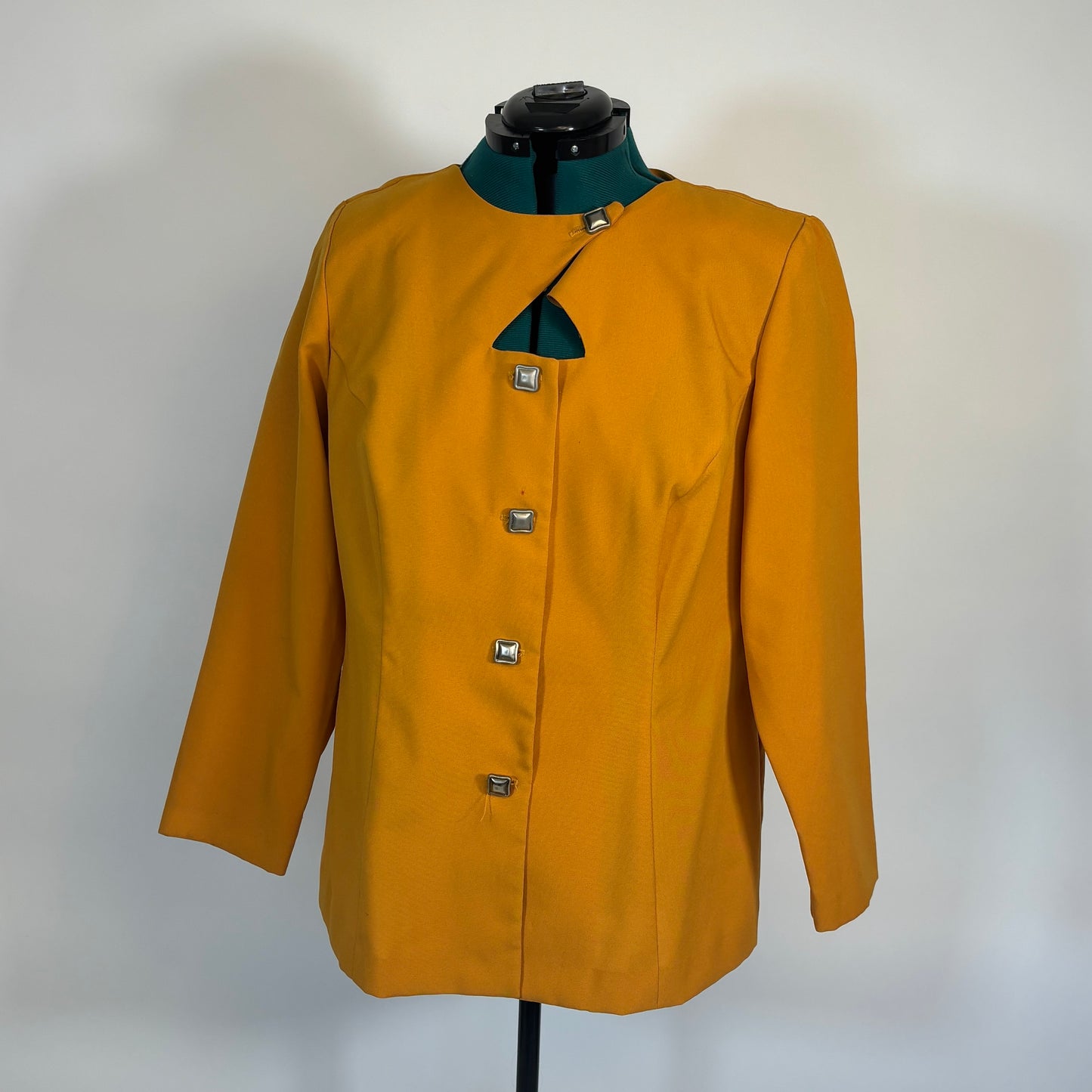Vintage Mustard Blazer with Keyhole Opening