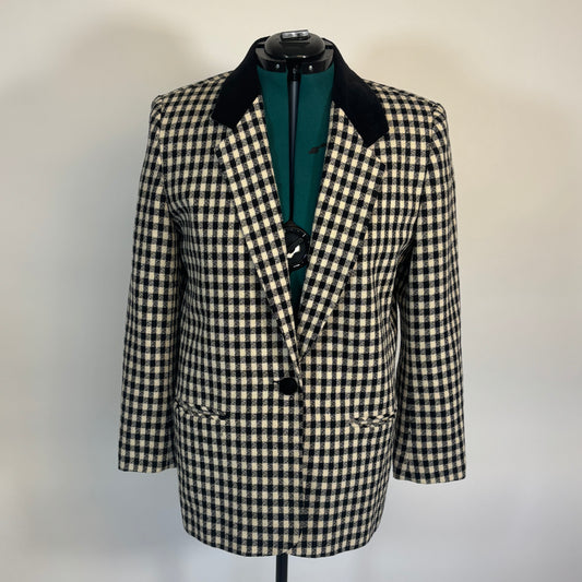 Vintage Wool Blend Gingham Blazer