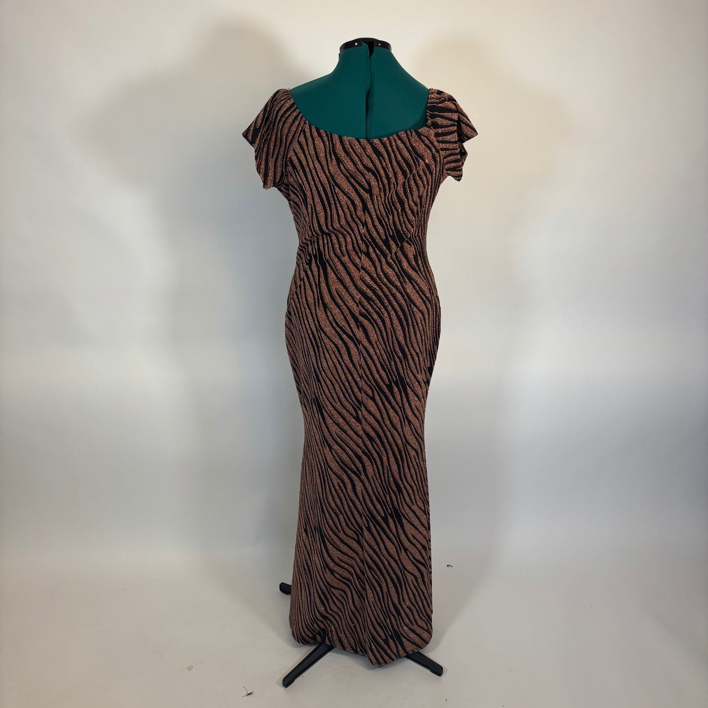 Vintage Inspired Tiger Print Metallic Dress