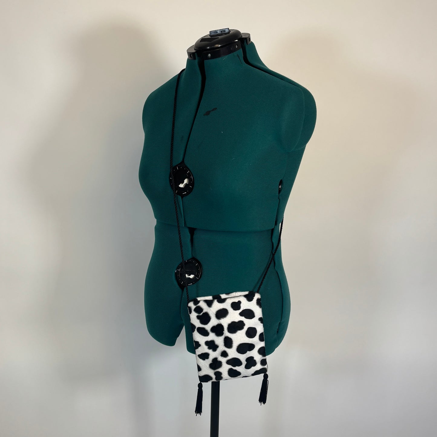 Vintage Faux Fur Cow Print Mini Crossbody Purse