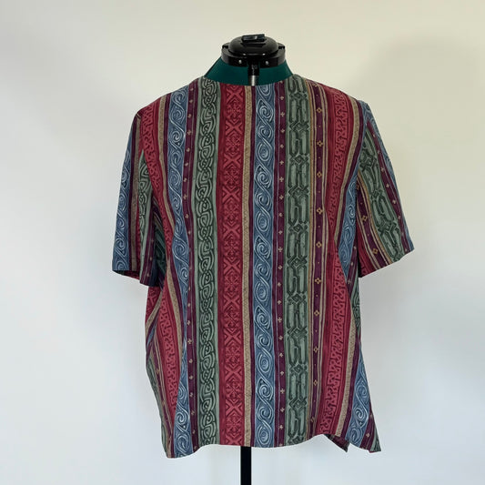 Vintage Vertical Abstract Stripe Top