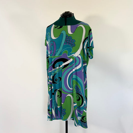 Vintage 70s Print Swing Dress