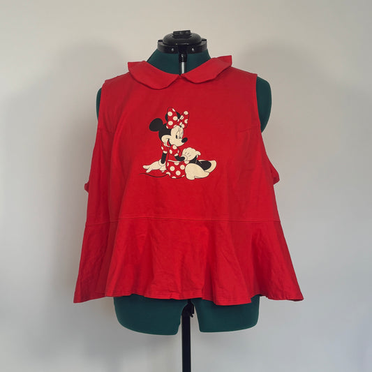 Disney Minnie Mouse Collared Peplum Tank Top