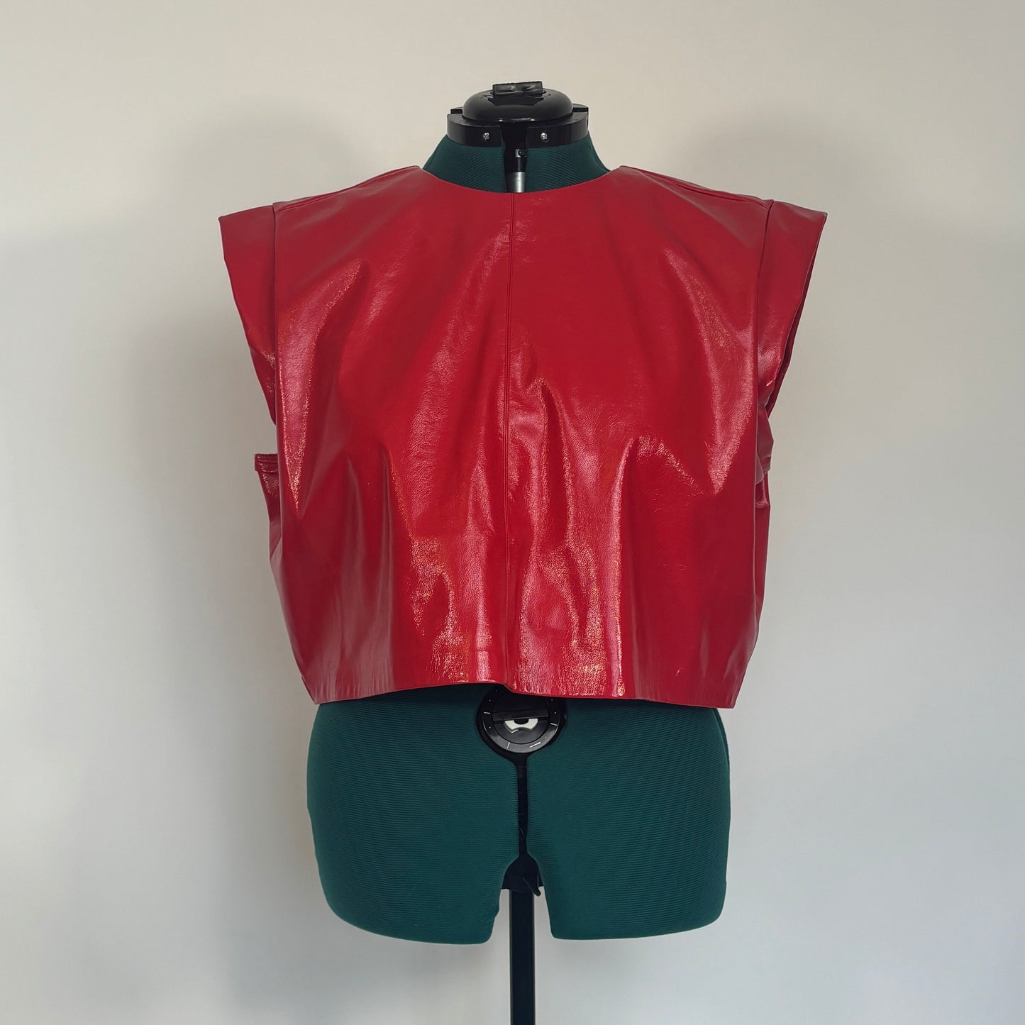 Eloquii Red Faux Leather Zip Back Tank