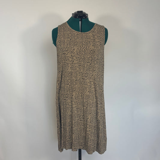 Leopard Print Sleeveless A-Line Midi Dress