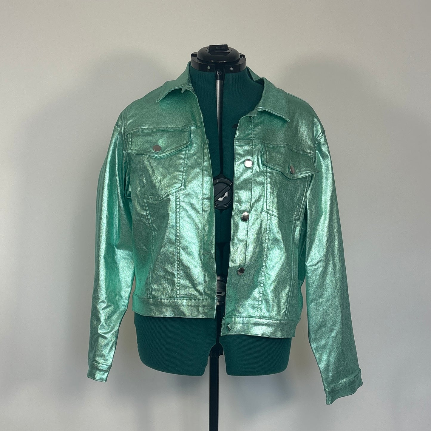 Mint Green Metallic "Denim" Jacket NWT