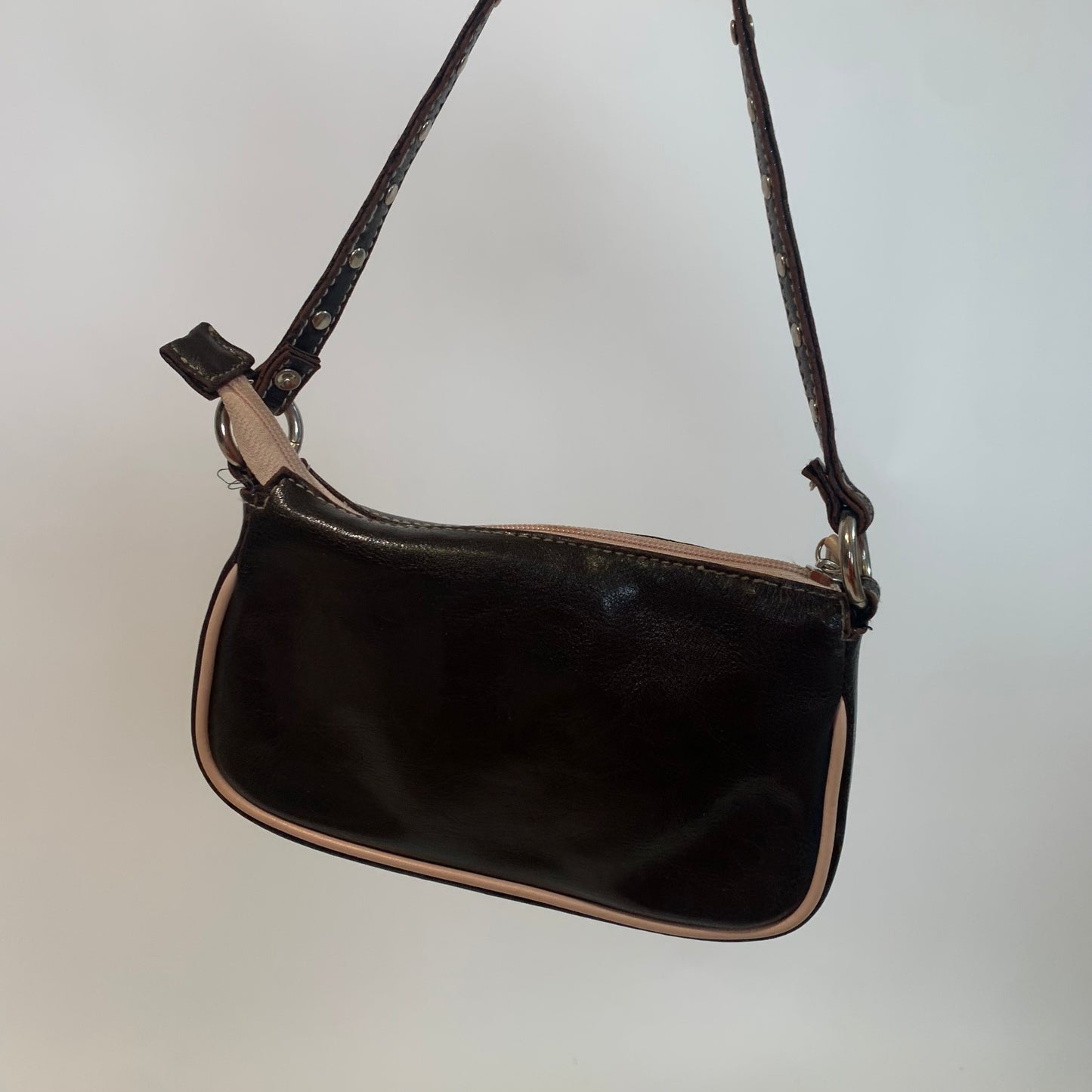 Limited Too Vintage Letter "S" Black Leather Shoulder Purse