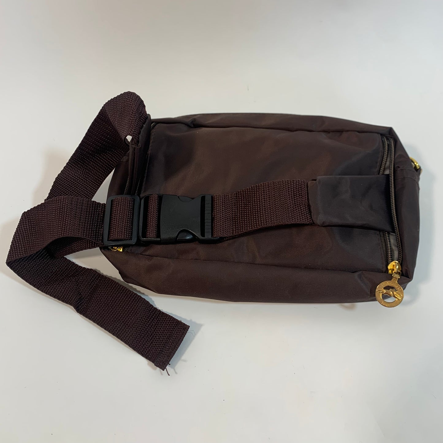 Longchamp Vintage Brown and Gold. Convertible Crossbody and Fanny Pack Purse