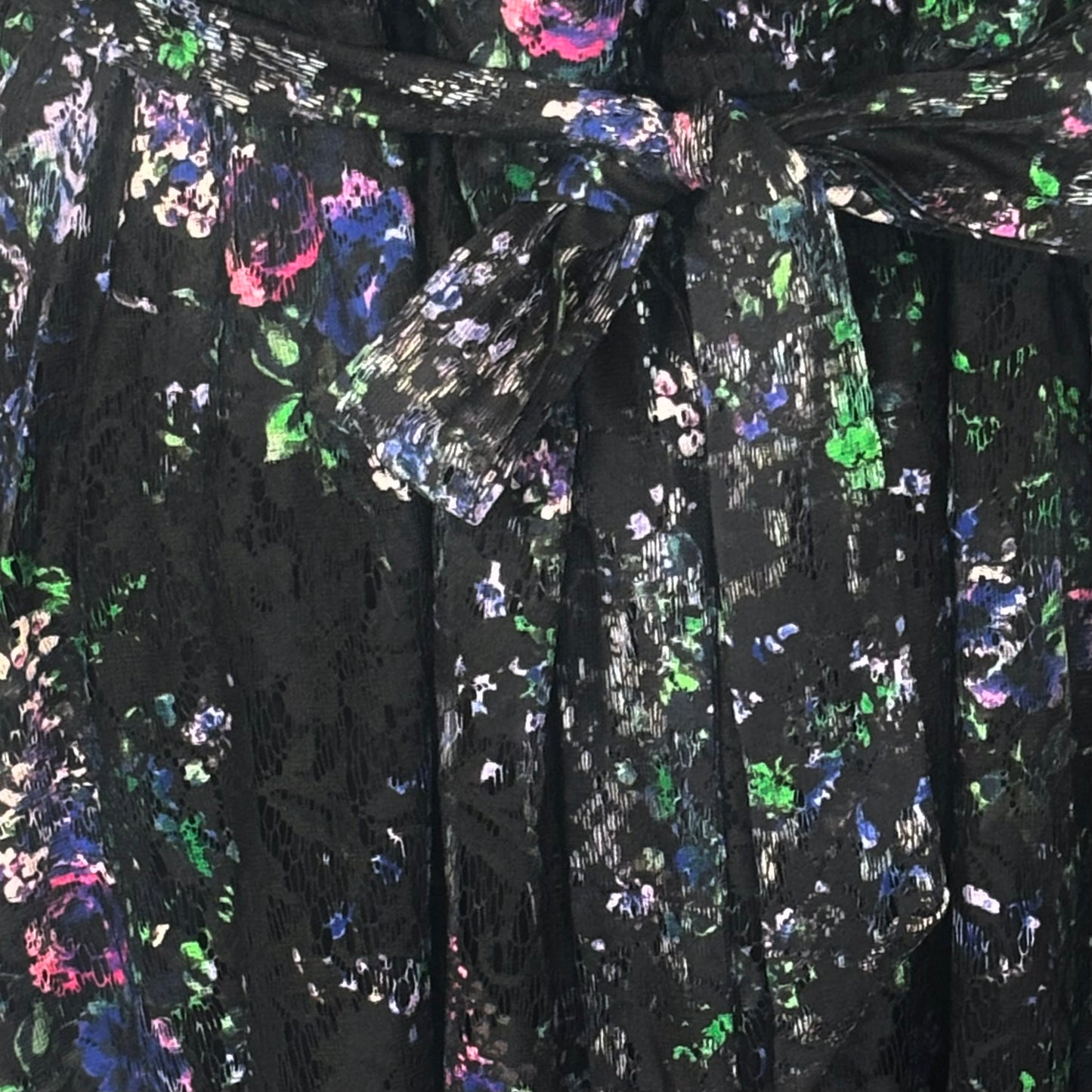 Black Floral Lace Overlay Halter Neck Dress
