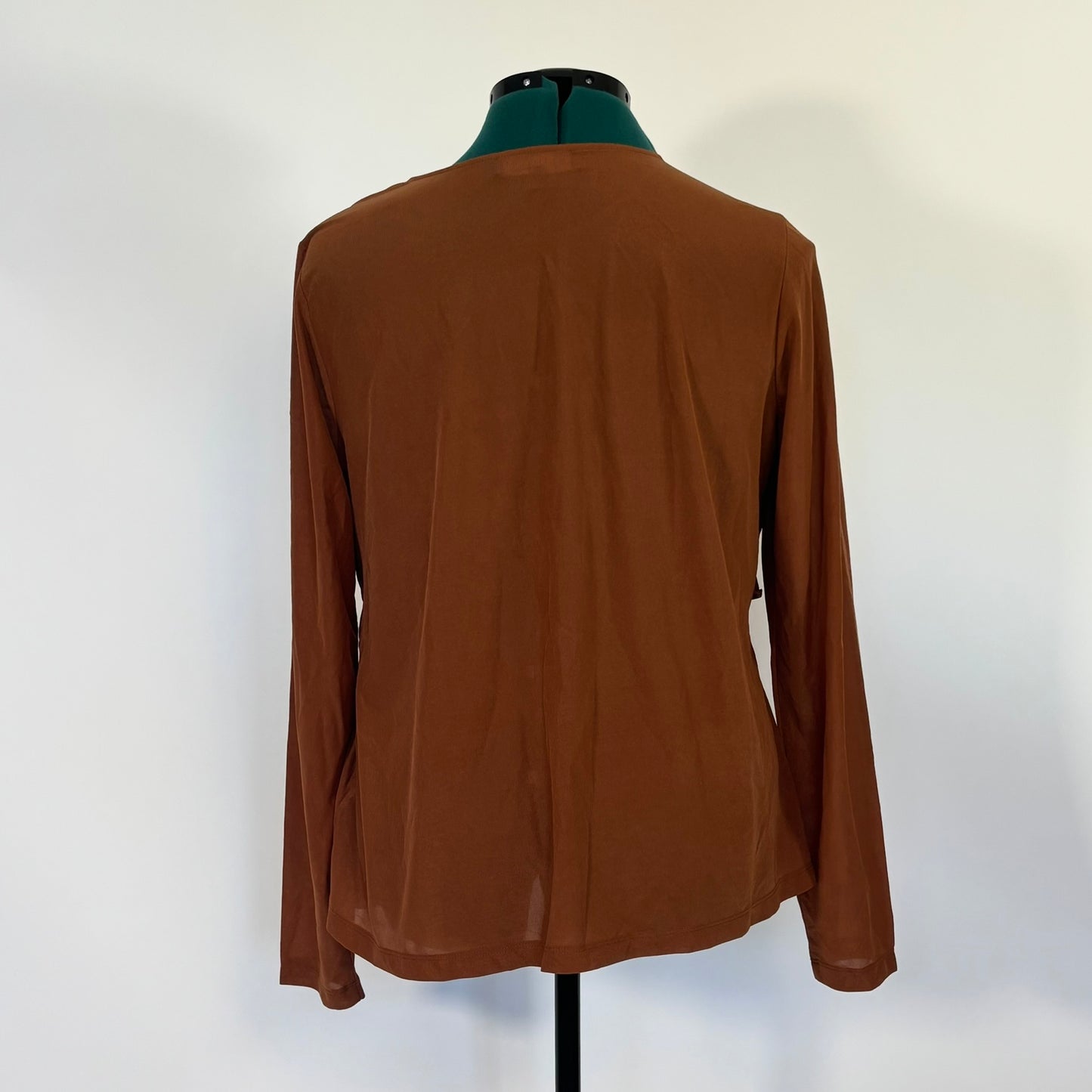 Eloquii Rust Long Sleeve Top with Twisted Chest Detail