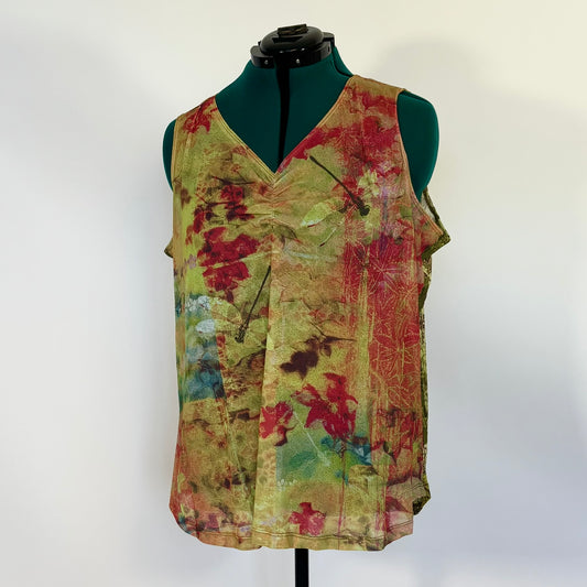 Vintage Venezia Gauzy Dragonfly Print Tank