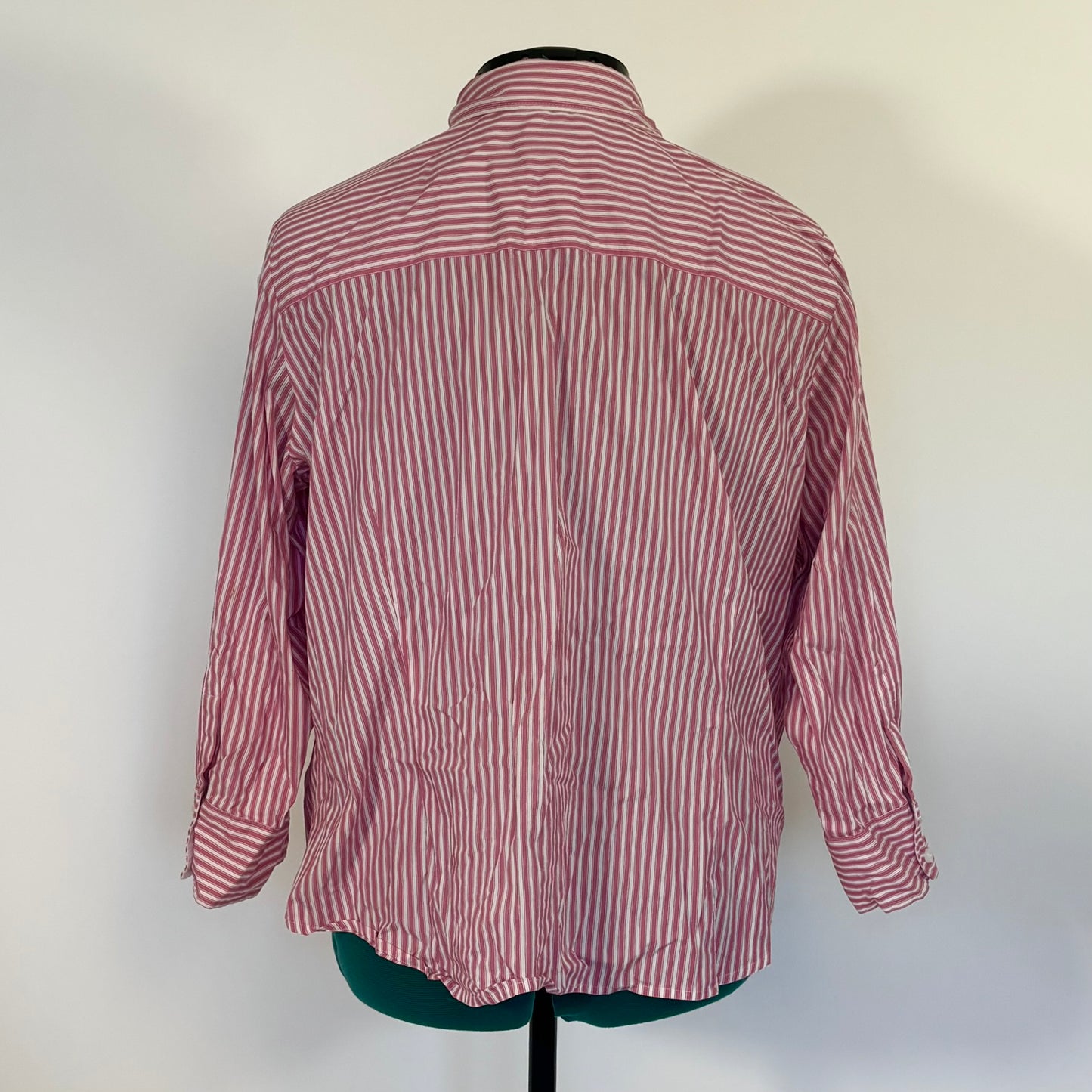 Vintage Villager by Liz Claiborne Pink and White Striped Button Up