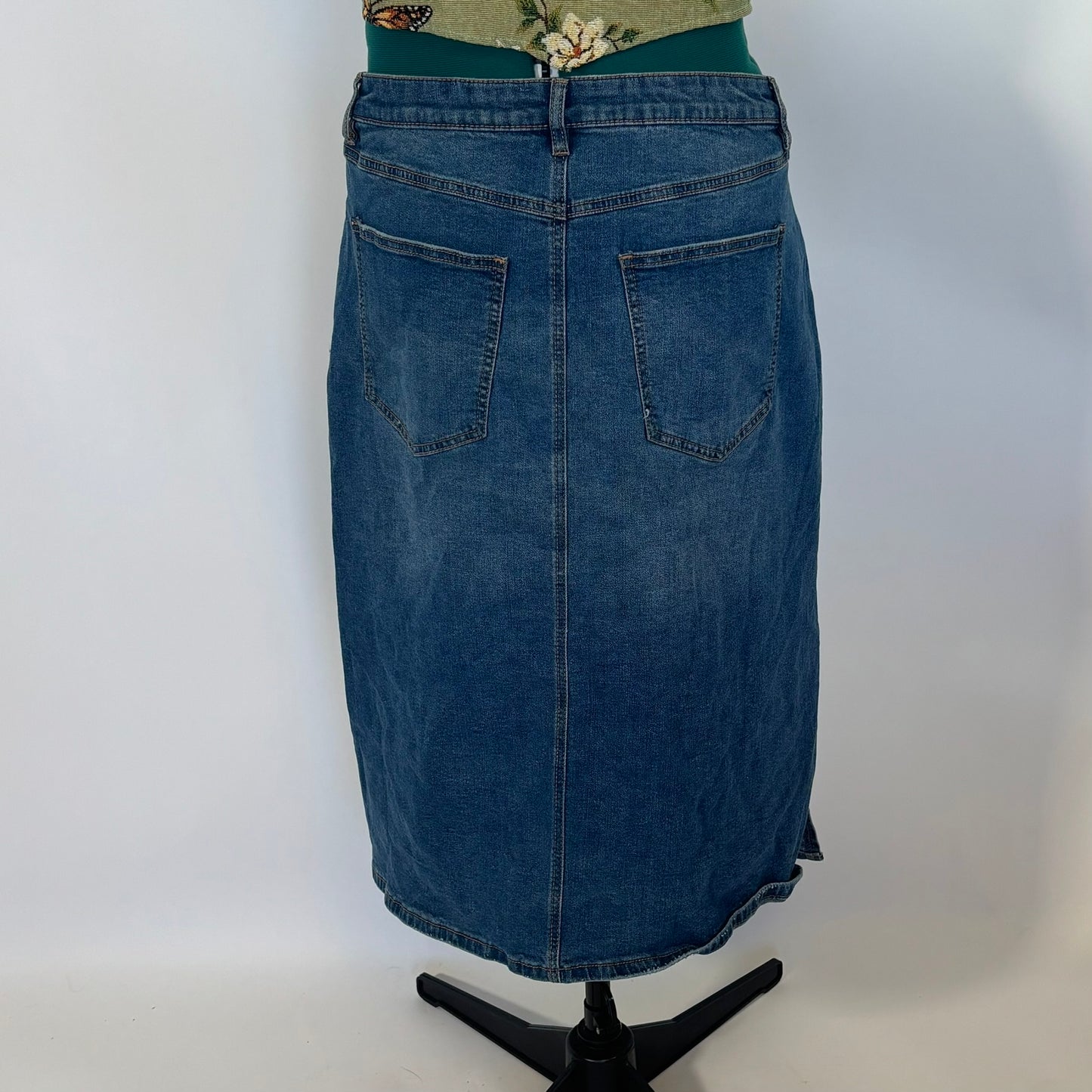 Eloquii Denim Midi with Side Slits