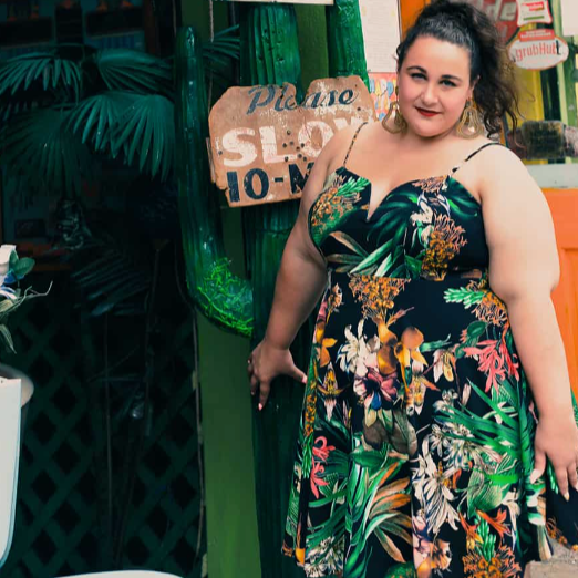 Tropical Print Fit and Flare Mini Dress