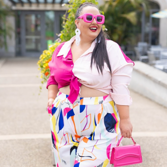 Pink Split Tone Button Down