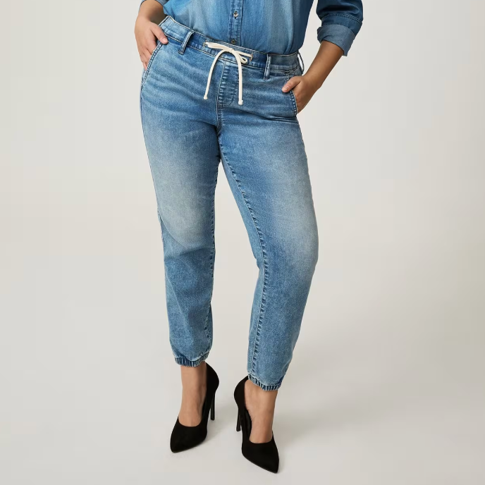 Torrid Lightwash Drawstring Denim Joggers NWT