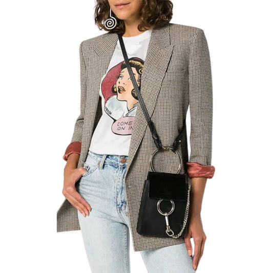 Chloé Faye Mini Black Suede/ Leather Bracelet Bag