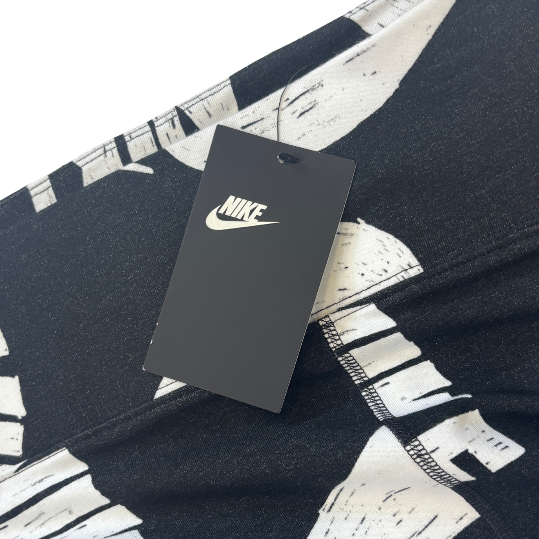 Nike Black and White Scribble Logo Leggings NWT