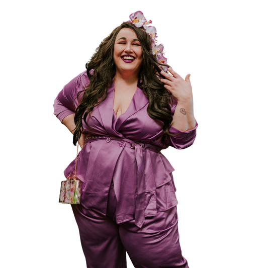 Orchid Purple Flowy Blazer Top