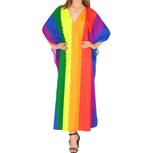 Rainbow Squiggly Stripe Caftan