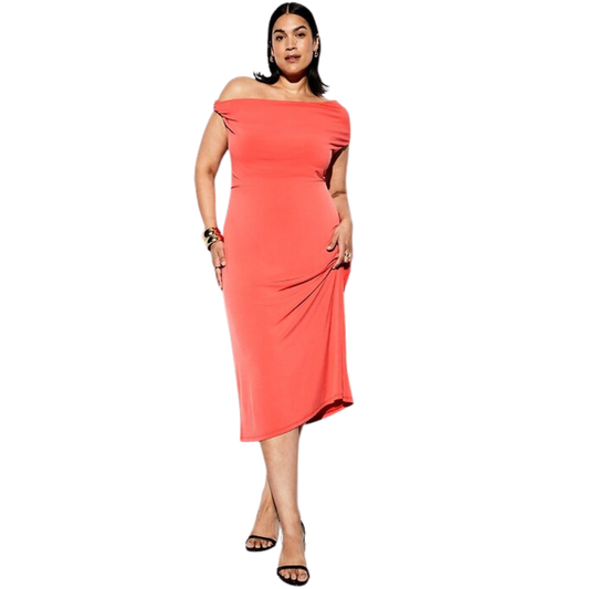The Occassion by Old Navy Orange Off the Shoulder Dress NWT