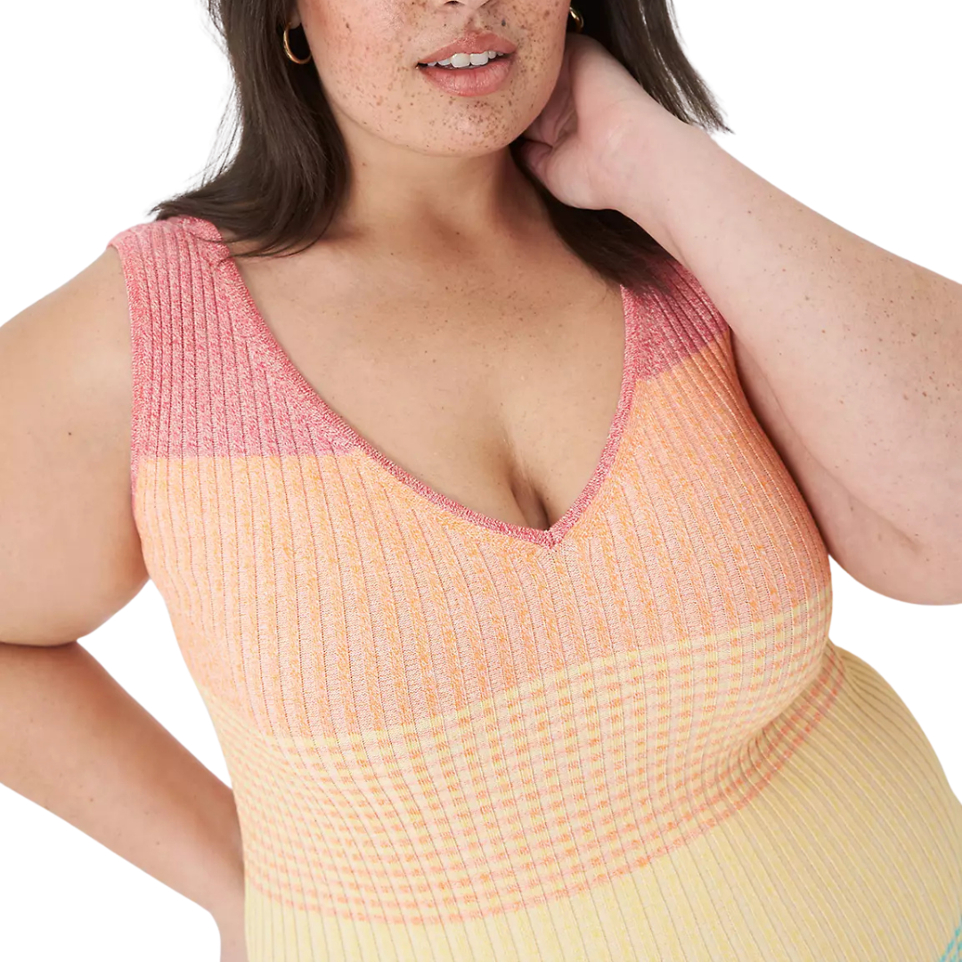 Lane Bryant Rainbow Striped Knit Midi Dress