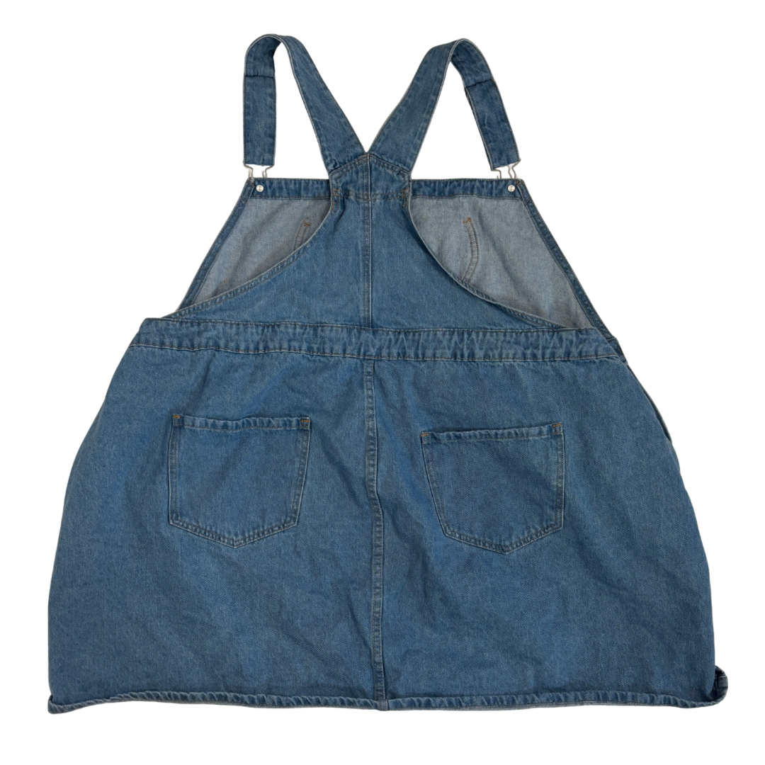 Shiny by Nature Light Wash Denim Overall Dress with Heart Pocket