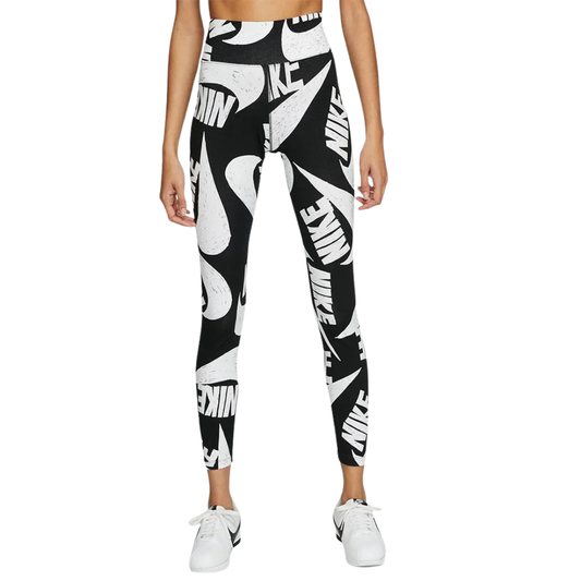 Nike Black and White Scribble Logo Leggings NWT