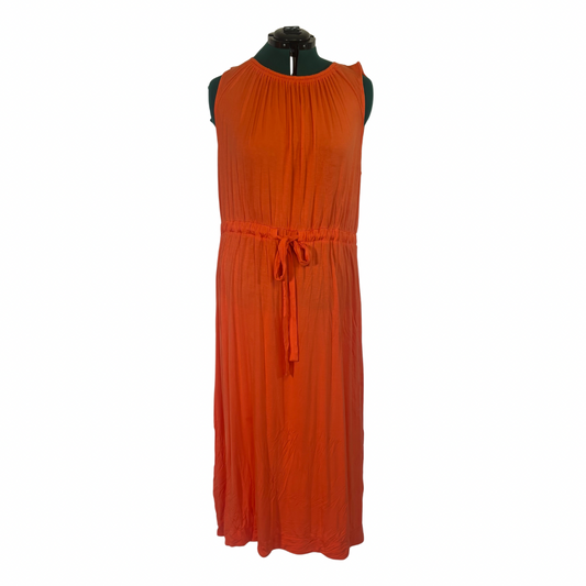 Orange Sleeveless Jersey Knit Dress