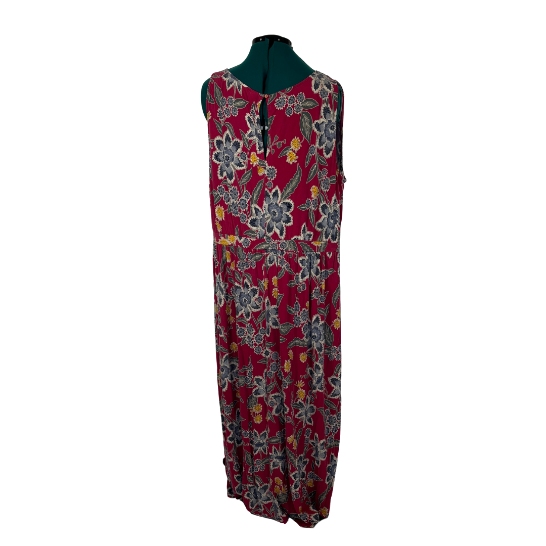 Old Navy Red Sleeveless Floral Maxi Dress