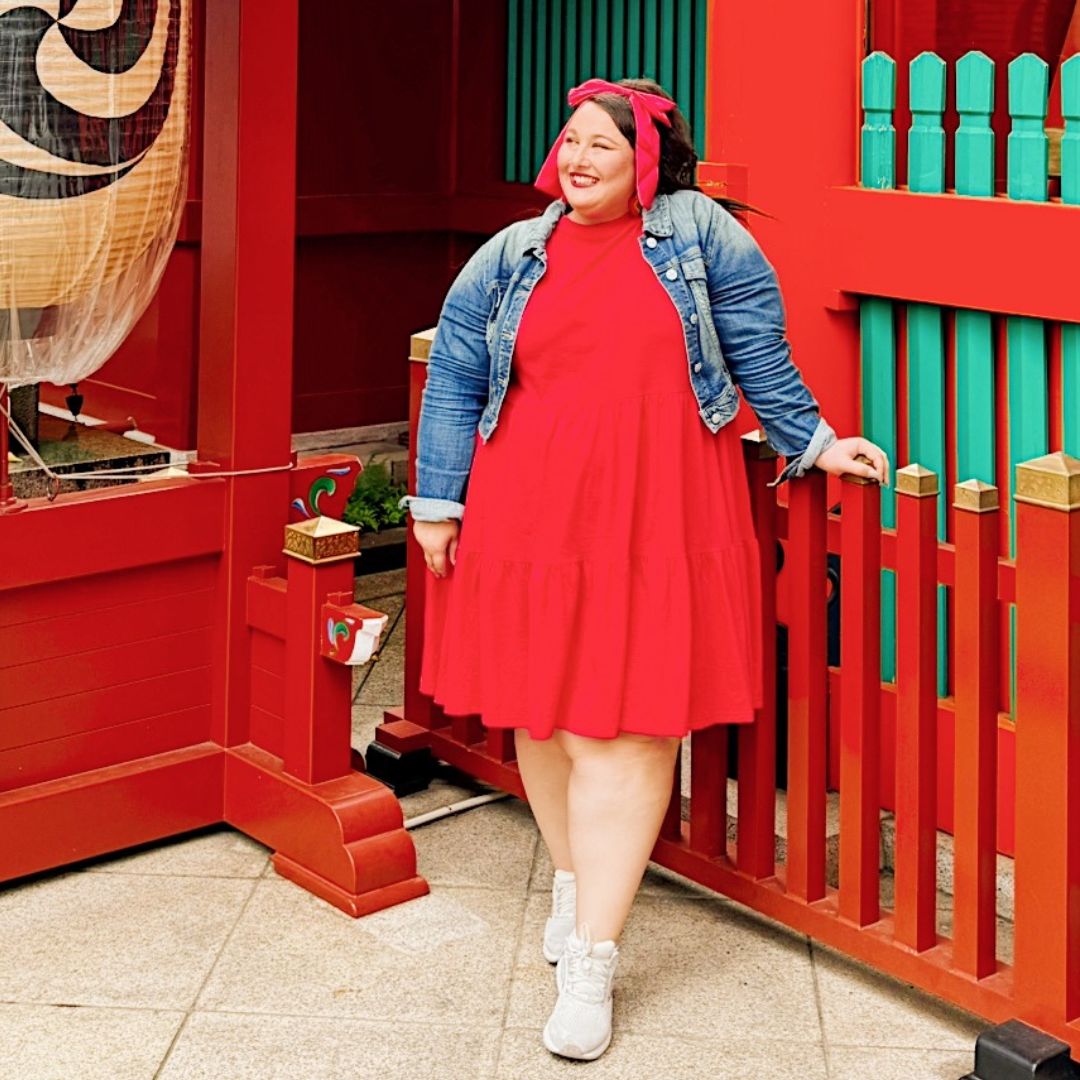 Shiny by Nature Red Tiered Ruffle T Shirt Dress with Pockets