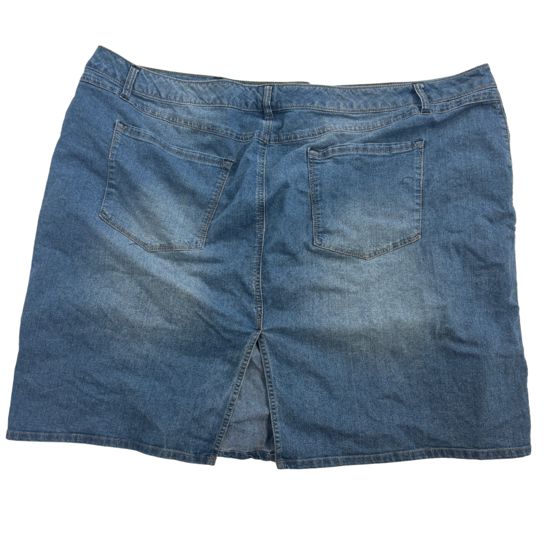 Vintage Medium Wash Button Front Denim Skirt